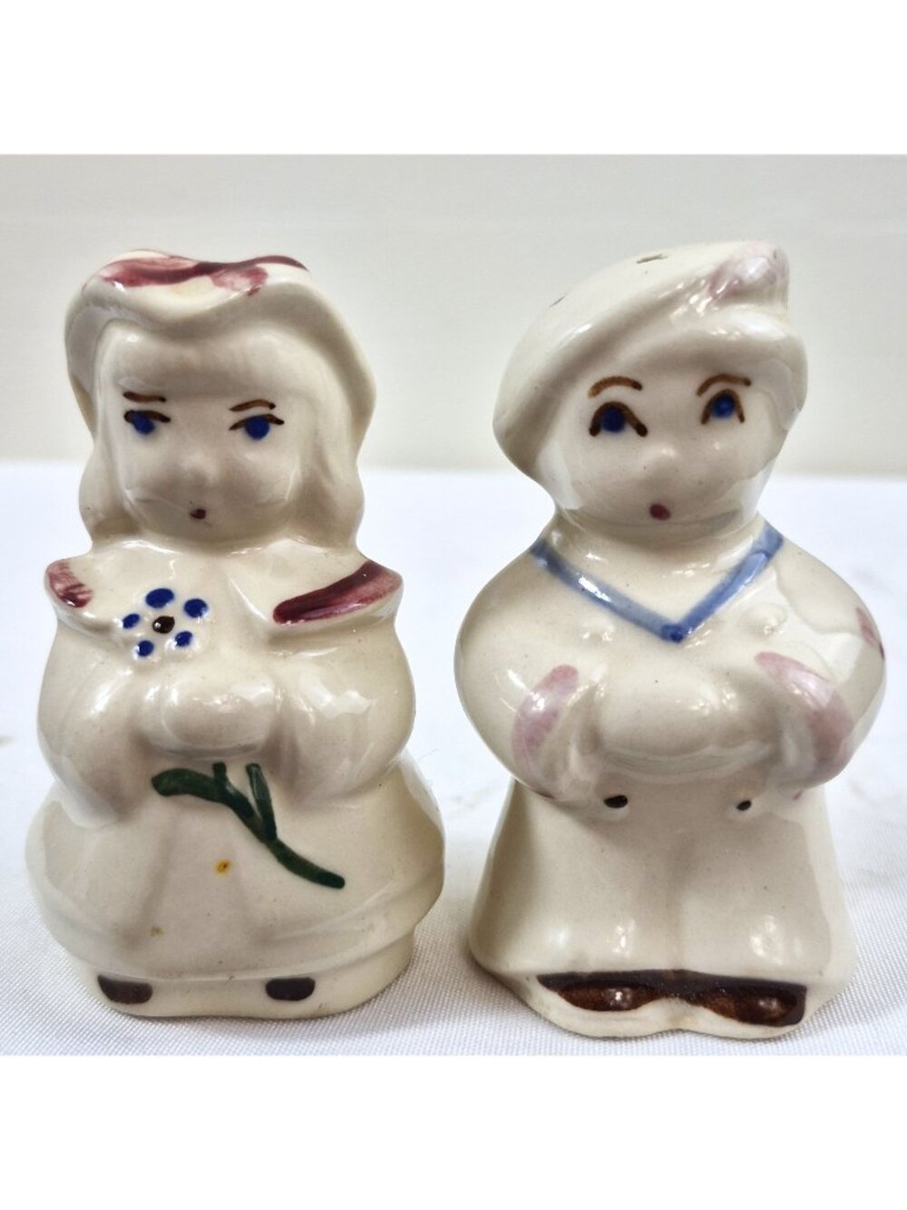 Vintage Shawnee Pottery Sailor Boy & Girl Salt & Pepper Shakers Ceramic